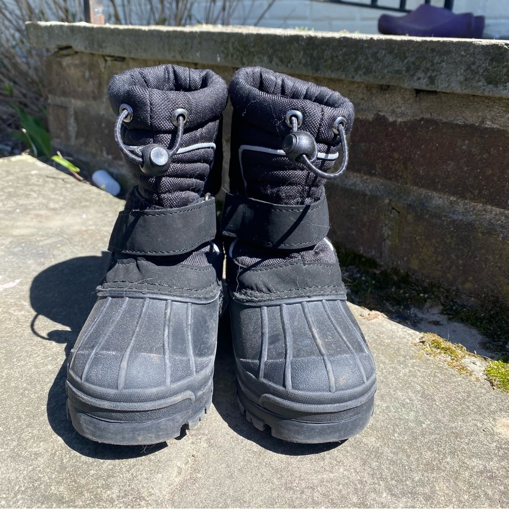 9T Toddler Waterproof Black Winter Boots